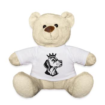 Dog with crown side - Teddy Bear - white - Front