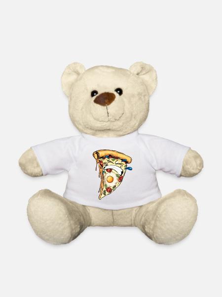 pizza humour dur soufrance difficile dents dessin - Nounours - blanc