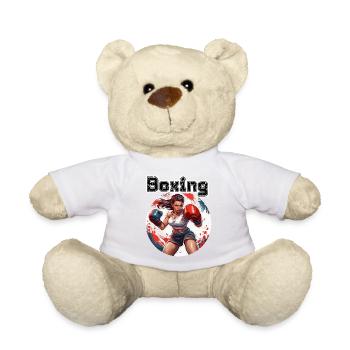 Boxer / Sports / Fight / Arena / Boxing Ring / Fists - Teddy Bear - white - Front
