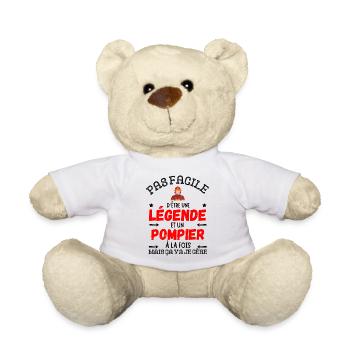 A FIREFIGHTER LEGEND - Teddy Bear - white - Front