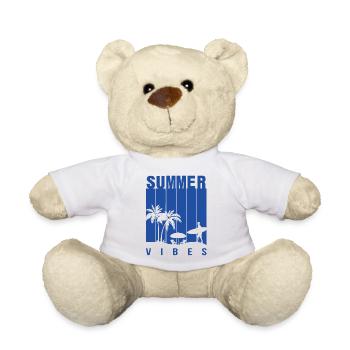 Summer Illustration Summer Floral Art Flower Sea - Teddy Bear - white - Front