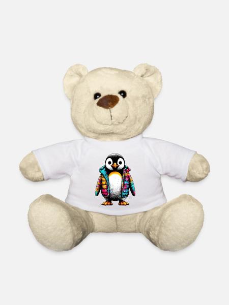 Pinguin mit Jacke Jacke - Teddy - Weiß