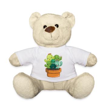 Fröhliche Kaktus Sukkulente Familie - Teddy - Weiß - Vorne