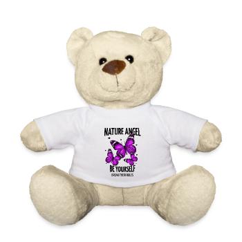 Papillon - Papillon violet avec lettrage - Nounours - blanc - Devant