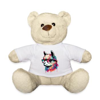 Alpaka mit Brille - Teddy - Weiß - Vorne