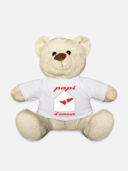 Papi d'amour - Nounours - blanc