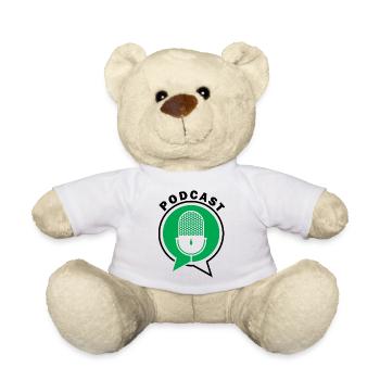Podcast Mikrofon Sprechblasen - Teddy - Weiß - Vorne