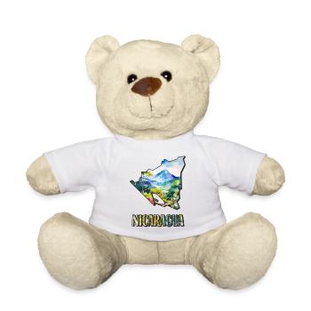 Aquarell Landkarte Nicaragua - Teddy - Weiß - Vorne