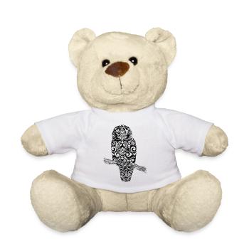 Swirly Owl (b&w) - Teddy Bear - white - Front