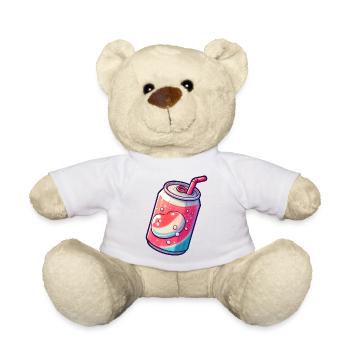 Soda Can - Vintage Barware - Teddy Bear - white - Front