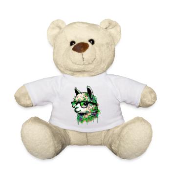Alpaka mit Brille - Teddy - Weiß - Vorne
