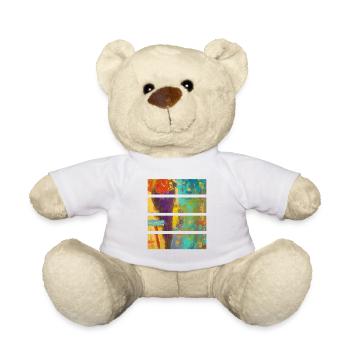 Composition florale abstraite vibrante - Nounours - blanc - Devant