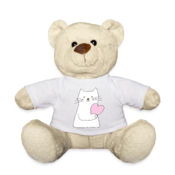 Chat Blanc avec Cœur - Nounours - blanc - Devant