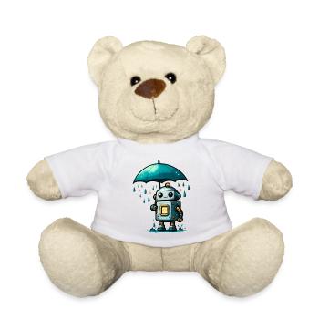Roboter im Regen - Teddy - Weiß - Vorne