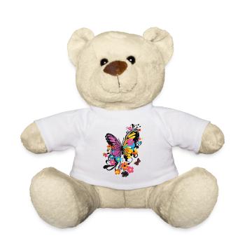 Papillon Coloré Coloré Beau Art Nature - Nounours - blanc - Devant