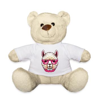 Alpaka mit Sonnenbrille - Teddy - Weiß - Vorne