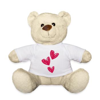 Hearts Love Symbol - Teddy Bear - white - Front