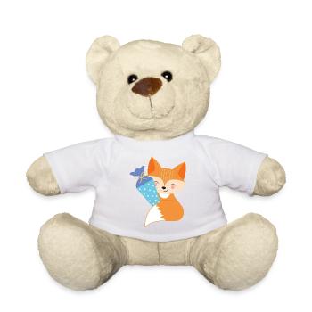 Renard avec inscription à l’école de cône d’école - Nounours - blanc - Devant