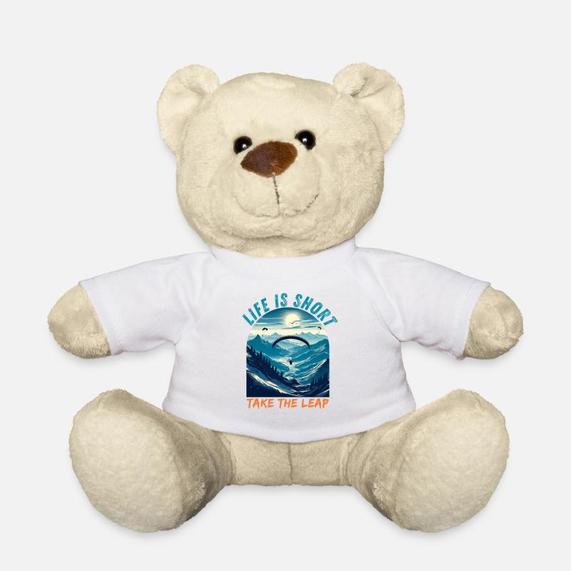 Paraglider over Alpine Mountains - Paraglider Tee - Teddy - Weiß