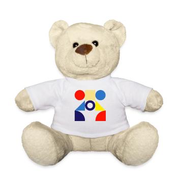 "Pattern Circle Design" - Teddy Bear - white - Front
