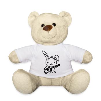 Rabbit Bunny joue Guitare mignonne Musique Guitariste - Nounours - blanc - Devant