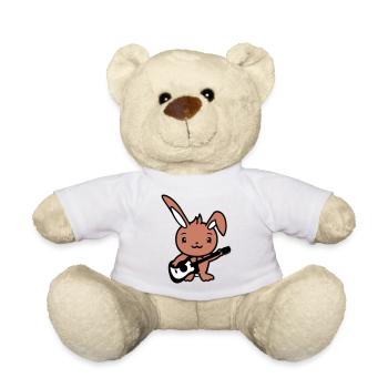 Rabbit Bunny joue Guitare mignonne Musique Guitariste - Nounours - blanc - Devant