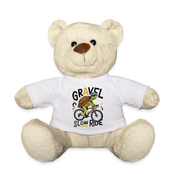 Tortue cycliste avec casque et lunettes de soleil - Nounours - blanc - Devant