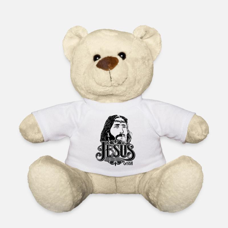 Jesus Kopf mit Schrift 2 - Teddy - Weiß