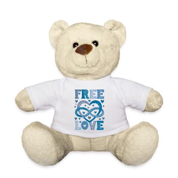 Polyamory Symbol - Turquoise - Teddy Bear - white - Front