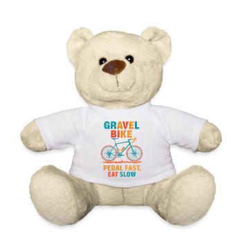 Gravelbike Abenteuer: Pedal Fast, Eat Slow - Teddy - Weiß - Vorne