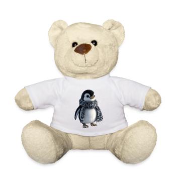 Pingouin drôle avec une écharpe - Nounours - blanc - Devant