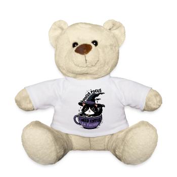 Coffee Witch Cat  - Teddy Bear - white - Front