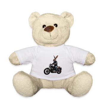 Biker Hase - Teddy - Weiß - Vorne