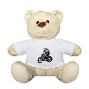 Biker hedgehog - Teddy Bear - white - Front