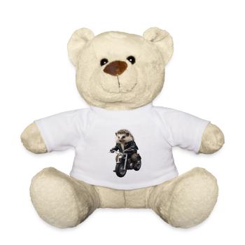 Biker hedgehog - Teddy Bear - white - Front