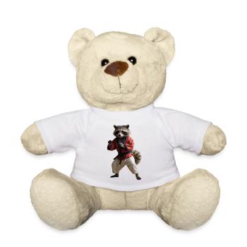 Raton-laveur sportif - Nounours - blanc - Devant
