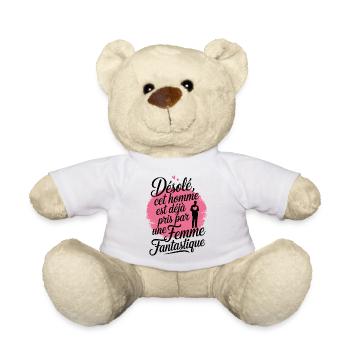 Désolé cet homme est déjà pris par une femme - Nounours - blanc - Devant
