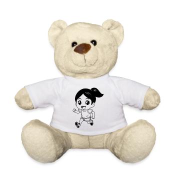 Coureuse féminine look de dessin animé - Nounours - blanc - Devant