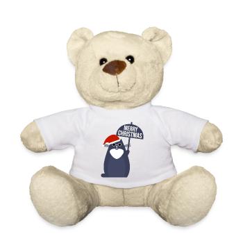 Joyeux Noël Chat - Nounours - blanc - Devant