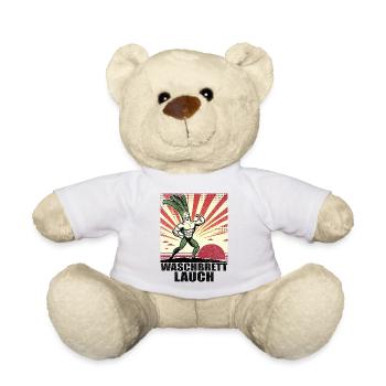 Washboard Garlic with Washboard Abs - Teddy Bear - white - Front