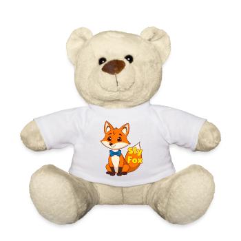 Charmanter Cartoon Fuchs mit blauer Fliege - Teddy - Weiß - Vorne