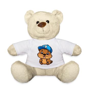 Jubelnder Biber-Fan - Teddy - Weiß - Vorne