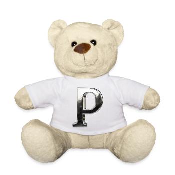 Chrome ,, P " Métallisé - Nounours - blanc - Devant