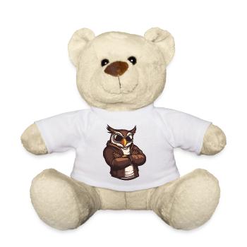 hibou bande dessinée cool - Nounours - blanc - Devant