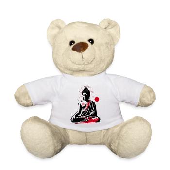 Buddha im Lotussitz – Meditation und innere Ruhe - Teddy - Weiß - Vorne
