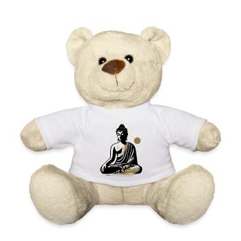 Buddha im Lotussitz – Meditation und innere Ruhe - Teddy - Weiß - Vorne
