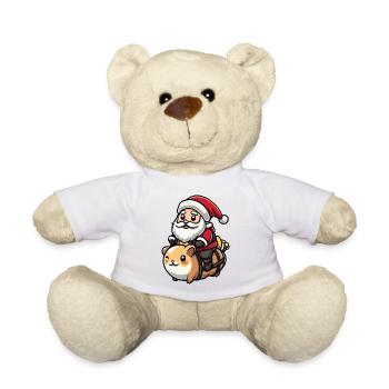 Hamster Santa Claus Cartoon - Teddy Bear - white - Front