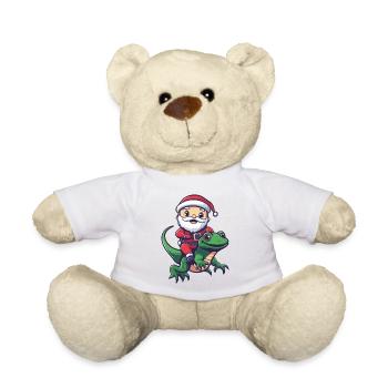 Lizard Santa Claus Cartoon - Teddy Bear - white - Front