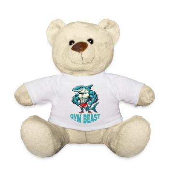 Musculation fitness bande dessinée requin - Nounours - blanc - Devant
