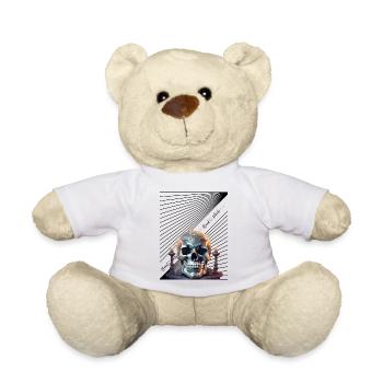 Hand Made Skull Ahead - Teddy Bear - white - Front